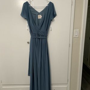 Revelry Bridesmaid Dress Harper Chiffon Style Dusty Blue Small